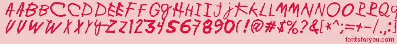MinenOoKenguru Font – Red Fonts on Pink Background