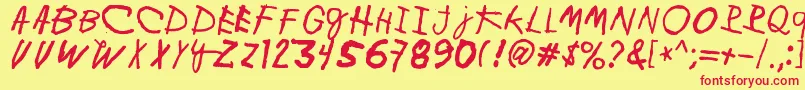 MinenOoKenguru Font – Red Fonts on Yellow Background