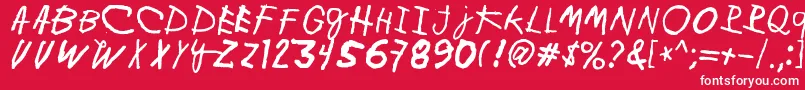 MinenOoKenguru Font – White Fonts on Red Background