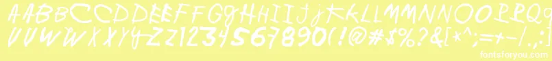 MinenOoKenguru Font – White Fonts on Yellow Background
