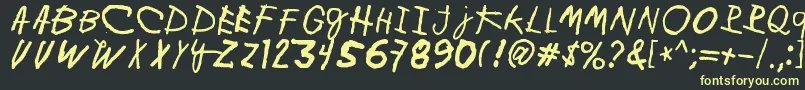 MinenOoKenguru Font – Yellow Fonts on Black Background