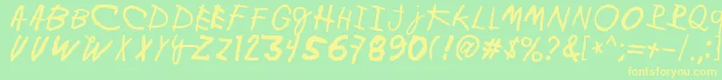 MinenOoKenguru Font – Yellow Fonts on Green Background
