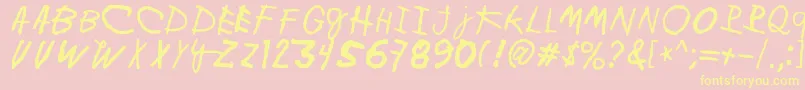 MinenOoKenguru Font – Yellow Fonts on Pink Background