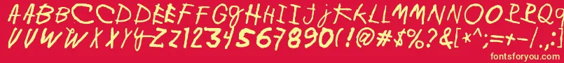 MinenOoKenguru Font – Yellow Fonts on Red Background