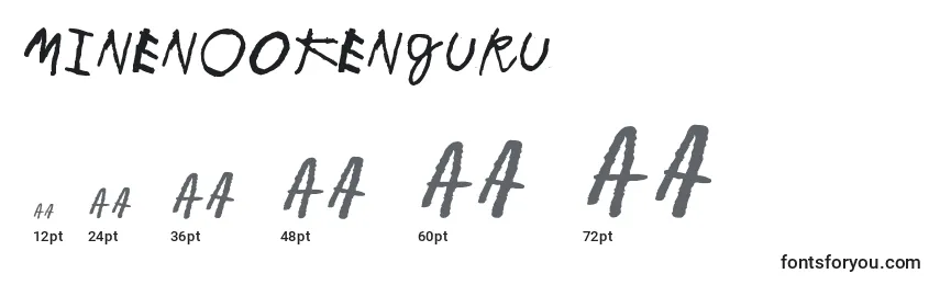 MinenOoKenguru-fontin koot