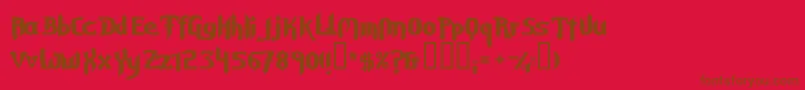 Gravd Font – Brown Fonts on Red Background