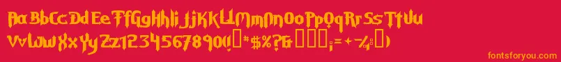 Gravd Font – Orange Fonts on Red Background