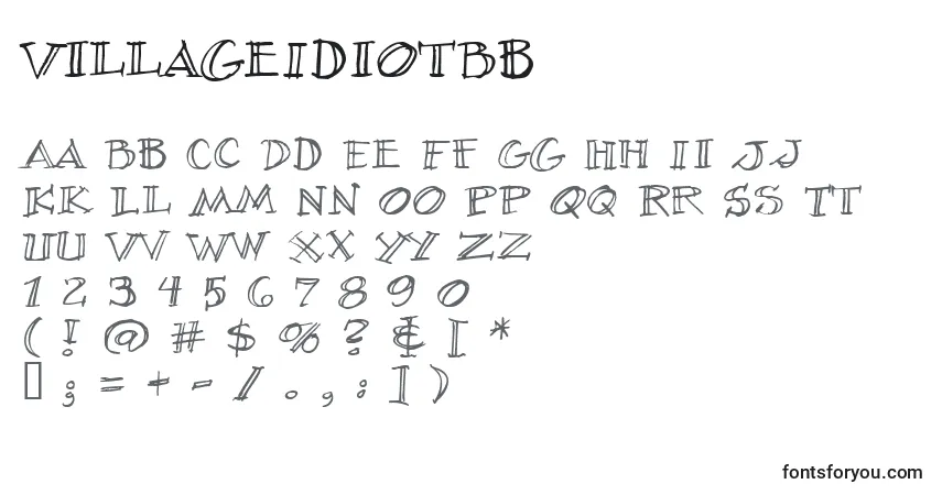 A fonte VillageIdiotBb – alfabeto, números, caracteres especiais