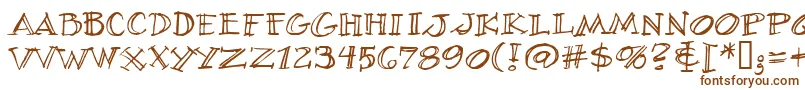 VillageIdiotBb-fontti – ruskeat fontit valkoisella taustalla
