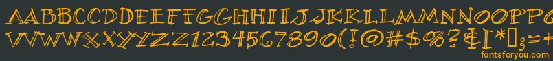 フォントVillageIdiotBb – 黒い背景にオレンジの文字