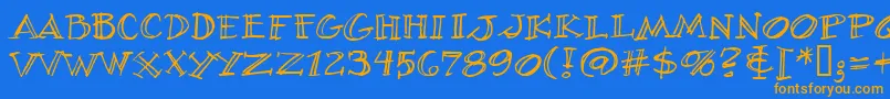 VillageIdiotBb Font – Orange Fonts on Blue Background