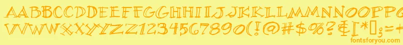 VillageIdiotBb Font – Orange Fonts on Yellow Background