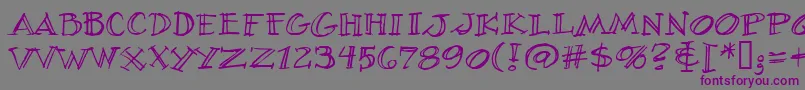 VillageIdiotBb-Schriftart – Violette Schriften auf grauem Hintergrund