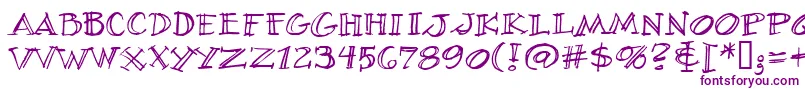 VillageIdiotBb Font – Purple Fonts on White Background