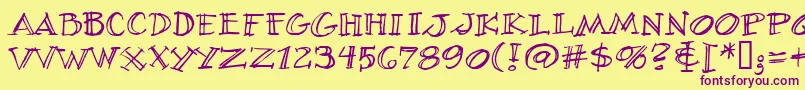 VillageIdiotBb Font – Purple Fonts on Yellow Background