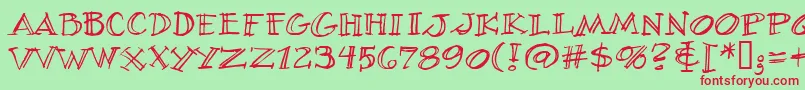 VillageIdiotBb Font – Red Fonts on Green Background