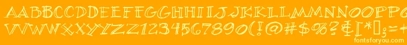 VillageIdiotBb Font – Yellow Fonts on Orange Background