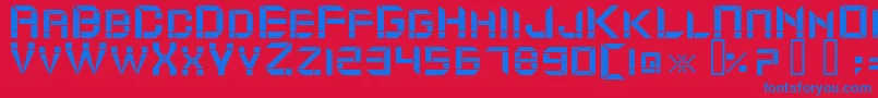 ModuldamaRegular Font – Blue Fonts on Red Background