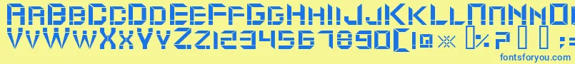 ModuldamaRegular Font – Blue Fonts on Yellow Background