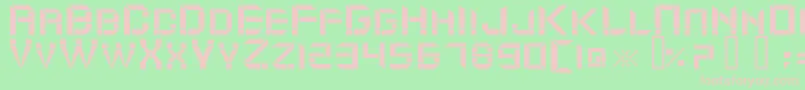 ModuldamaRegular-fontti – vaaleanpunaiset fontit vihreällä taustalla