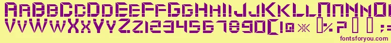 ModuldamaRegular Font – Purple Fonts on Yellow Background
