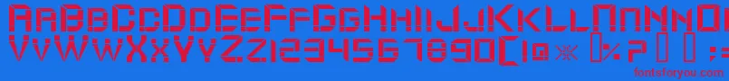 ModuldamaRegular Font – Red Fonts on Blue Background