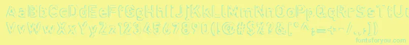 Defora Font – Green Fonts on Yellow Background