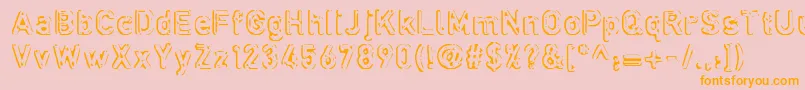 Defora-Schriftart – Orangefarbene Schriften auf rosa Hintergrund