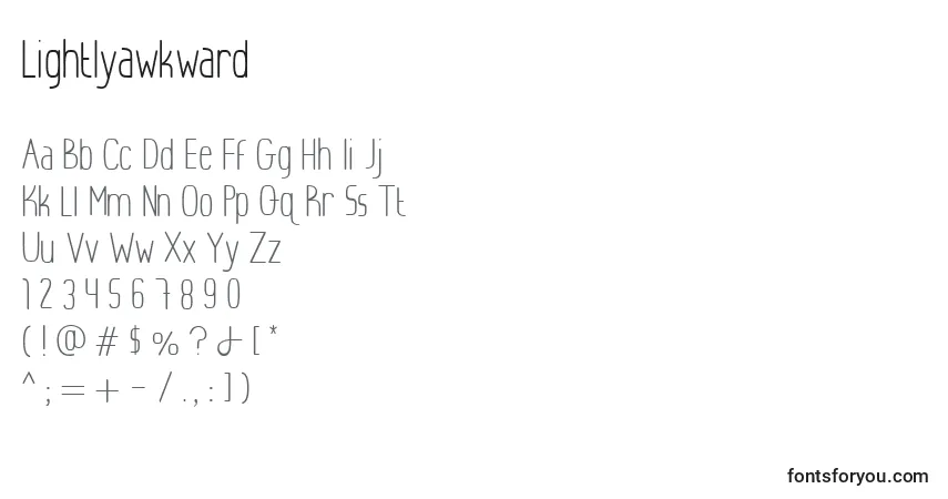 Шрифт Lightlyawkward – алфавит, цифры, специальные символы