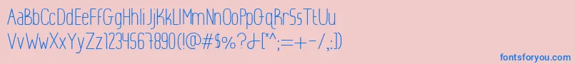 フォントLightlyawkward – ピンクの背景に青い文字