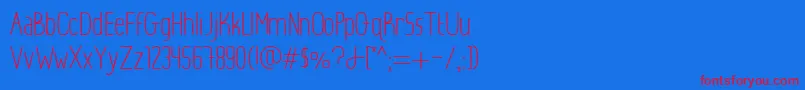 Lightlyawkward-Schriftart – Rote Schriften auf blauem Hintergrund