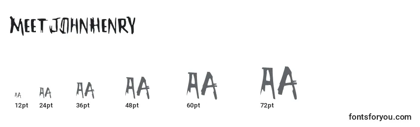 MeetJohnHenry Font Sizes