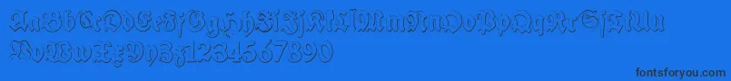 フォントSchneidlerHalbFetteBeveledFree – 黒い文字の青い背景