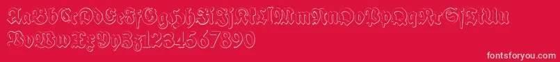 SchneidlerHalbFetteBeveledFree Font – Pink Fonts on Red Background