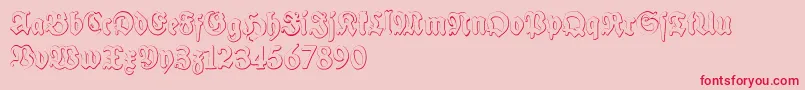 フォントSchneidlerHalbFetteBeveledFree – ピンクの背景に赤い文字