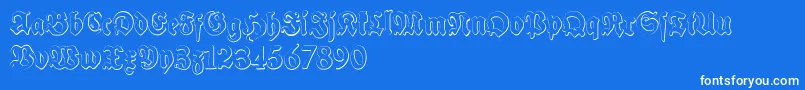 SchneidlerHalbFetteBeveledFree Font – White Fonts on Blue Background