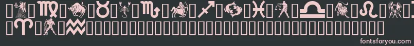 フォントGezodiac – 黒い背景にピンクのフォント