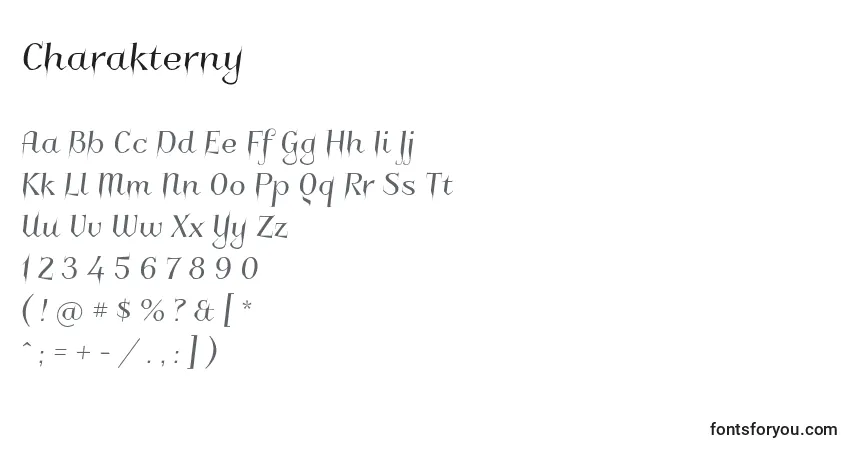 A fonte Charakterny – alfabeto, números, caracteres especiais