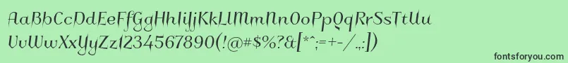 フォントCharakterny – 緑の背景に黒い文字