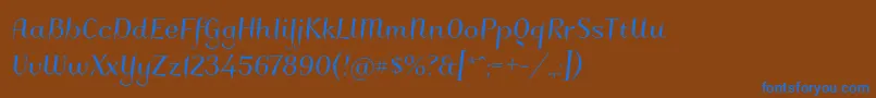 フォントCharakterny – 茶色の背景に青い文字