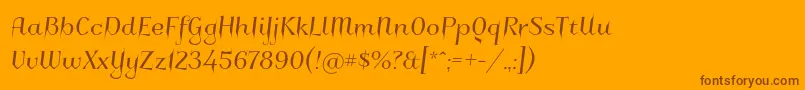 Charakterny-Schriftart – Braune Schriften auf orangefarbenem Hintergrund