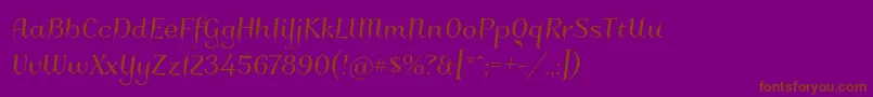 Charakterny-Schriftart – Braune Schriften auf violettem Hintergrund