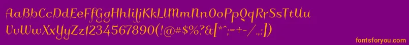 Charakterny Font – Orange Fonts on Purple Background