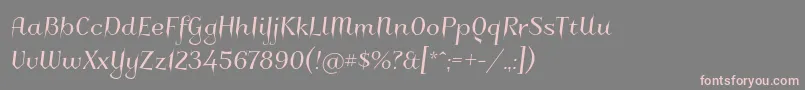 フォントCharakterny – 灰色の背景にピンクのフォント