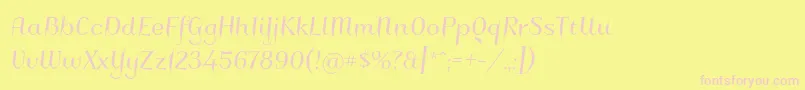 フォントCharakterny – ピンクのフォント、黄色の背景