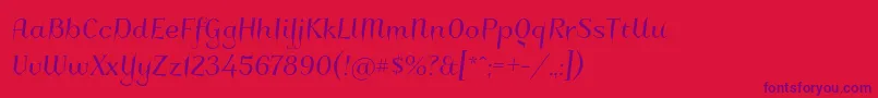 Charakterny-Schriftart – Violette Schriften auf rotem Hintergrund