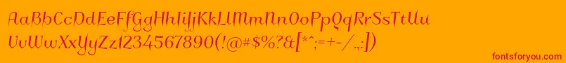 フォントCharakterny – オレンジの背景に赤い文字