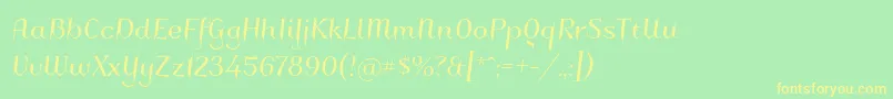 Charakterny Font – Yellow Fonts on Green Background