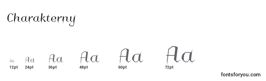 Размеры шрифта Charakterny
