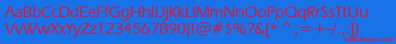 ErasMediumBt-Schriftart – Rote Schriften auf blauem Hintergrund